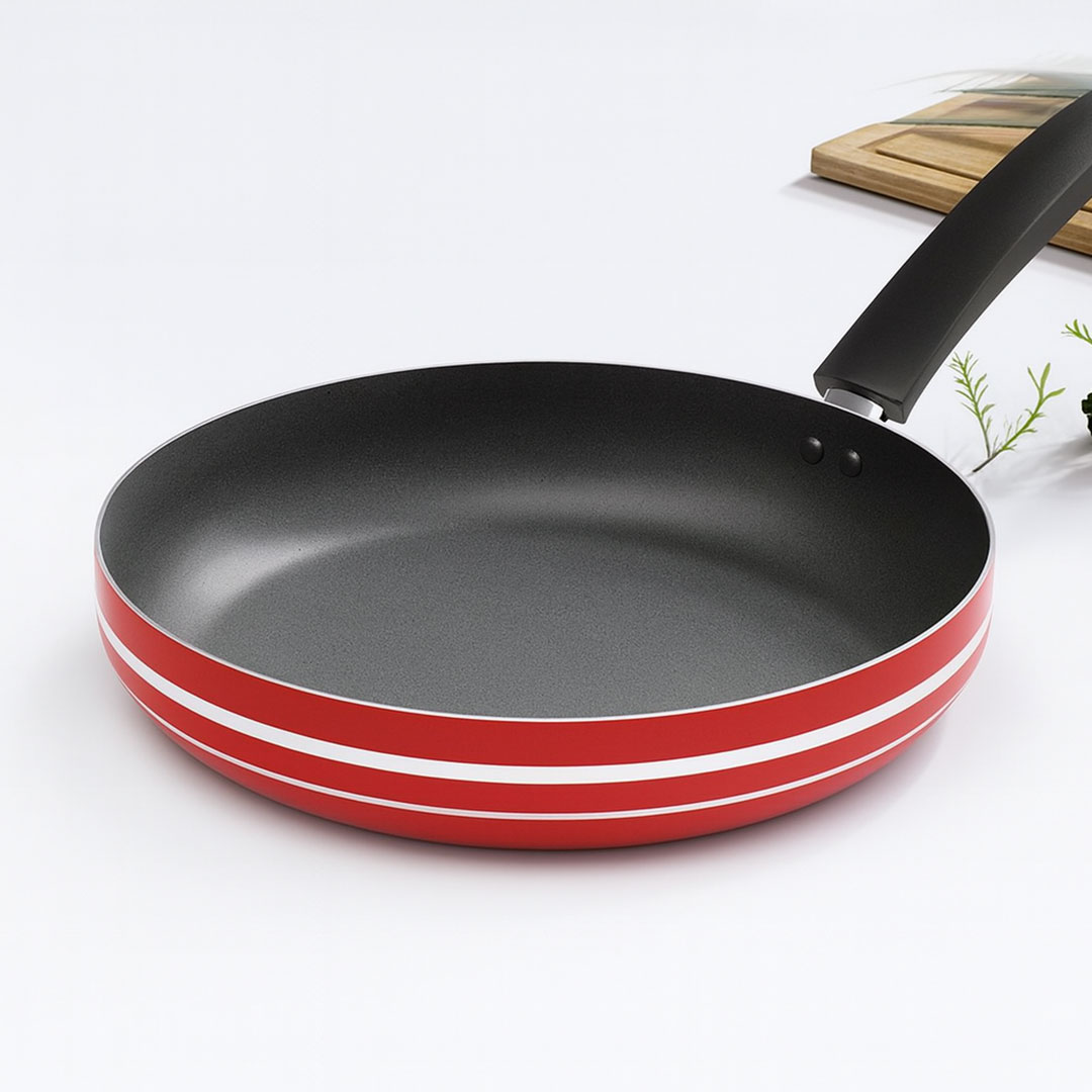 Jasmin Aluminium Red Color Non-Stick FryPan